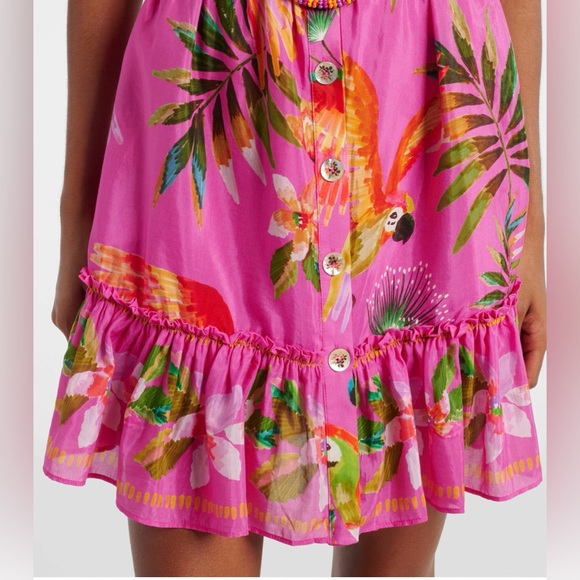 Farm Rio Printed belted cotton-blend midi dress - Picture 8 of 9